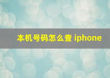 本机号码怎么查 iphone